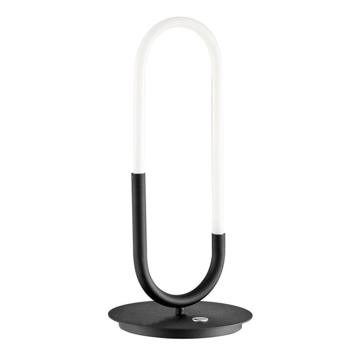 Single Clip Table Lamp Matte Black Metal and Acrylic Dimmable Integrated LED