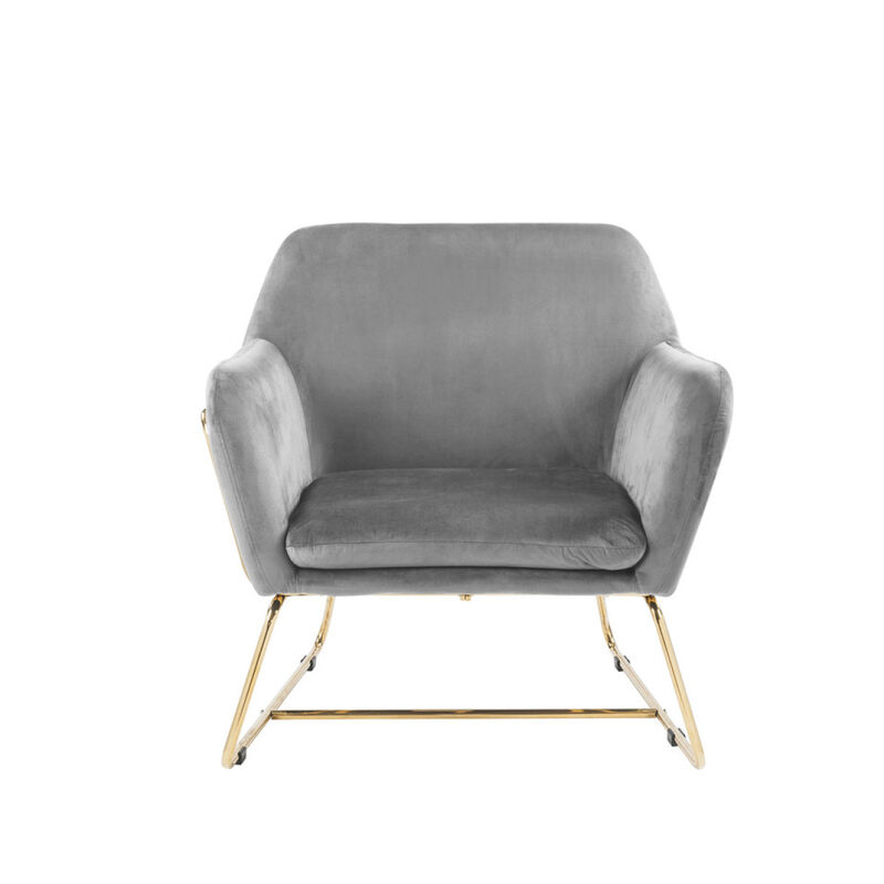 Streamdale Keira Velvet Accent Chair With Metal Base