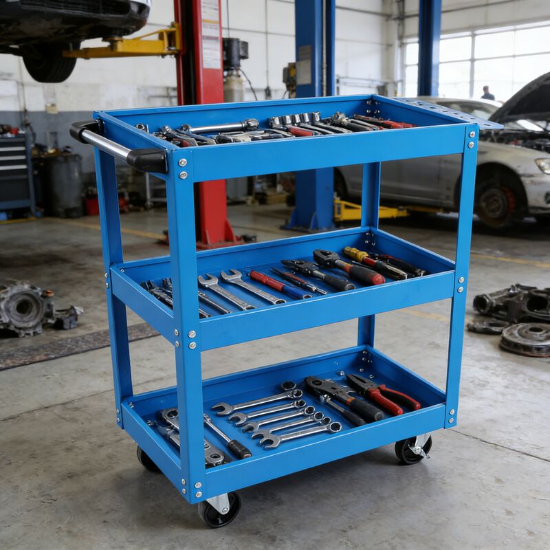 ELEMENT ACE Heavy Duty 3 Tier Rolling Mechanic Tool Cart with Lockable Wheels, 450 LBS Capacity Industrial Utility Service Cart for Garage Workshop Warehouse Storage image number 1