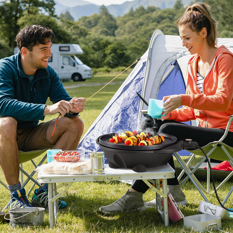 Portable Outdoor Electric BBQ Grill with Removable Stand for Easy Installation