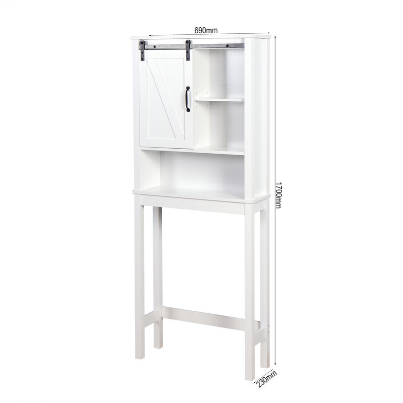 Hivvago OvertheToilet SpaceSaving Bathroom Storage Cabinet with Barn Door in