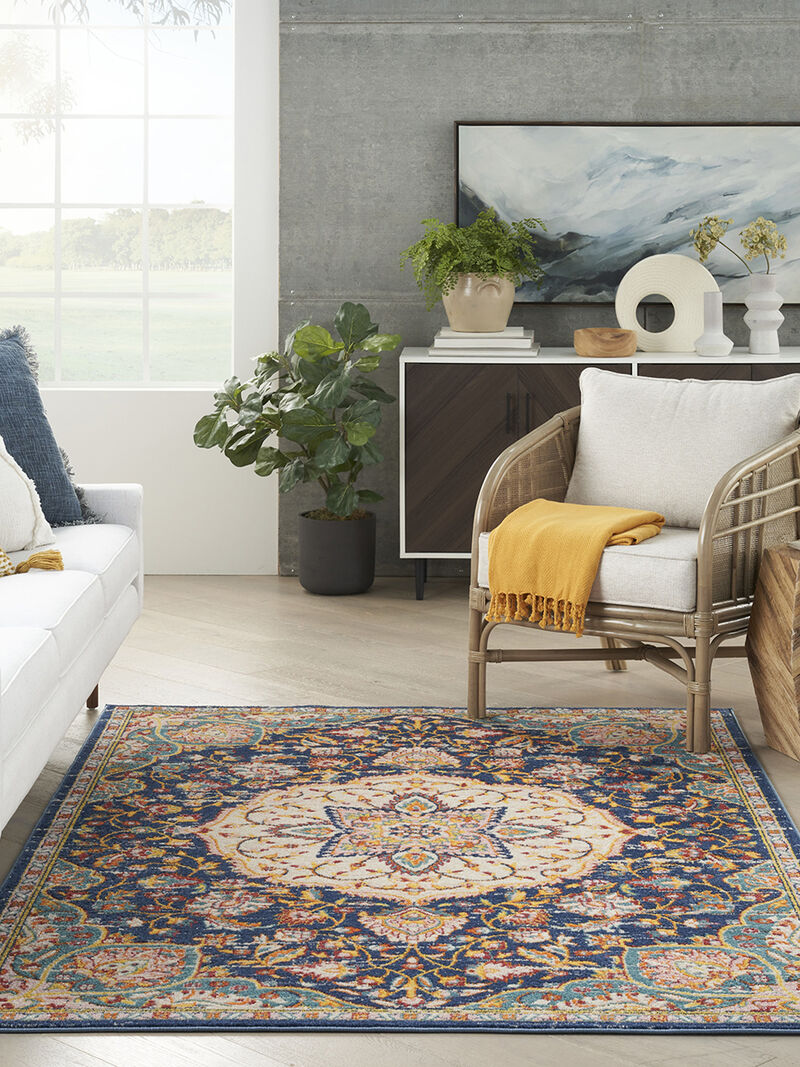 Passion PSN22 Navy/Multicolor 8' x 10' Rug