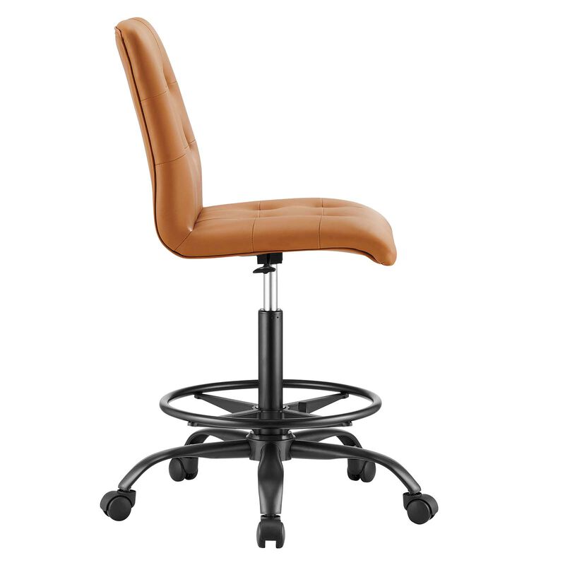 Modway Furniture - Prim Armless Vegan Leather Drafting Chair Black image number 1