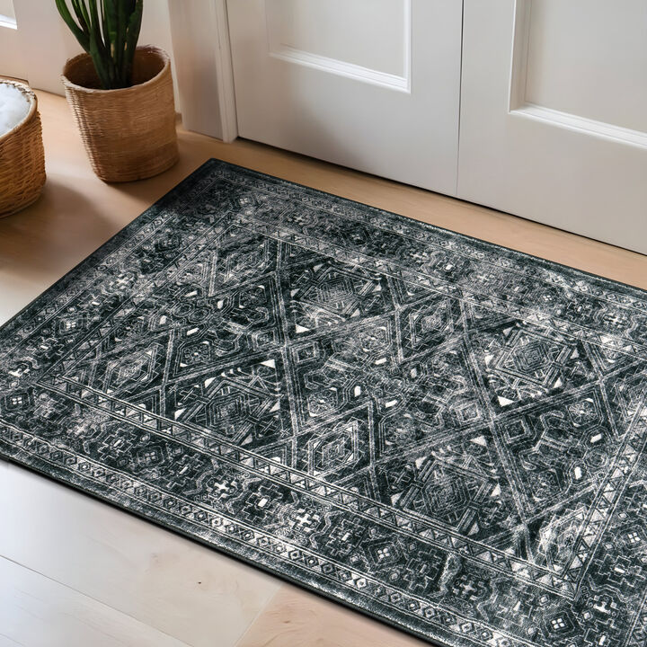 World Rug Gallery Transitional Bohemian Distressed Washable Non Slip Indoor Area Rug