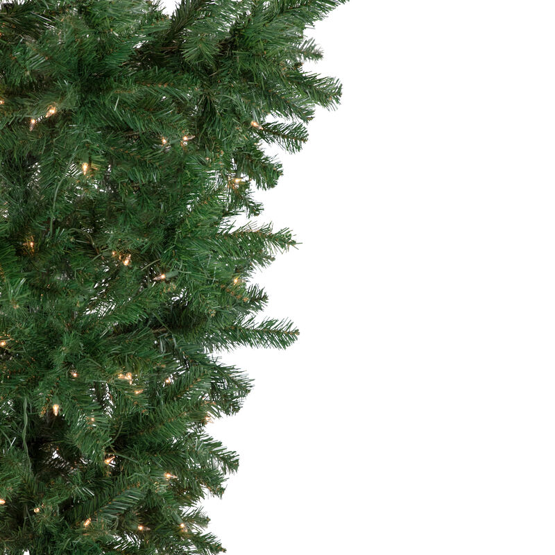7.5' Pre-Lit Green Upside Down Spruce Artificial Christmas Tree  Clear Lights