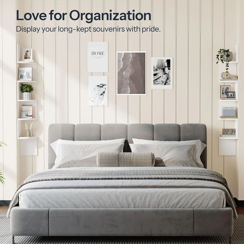 2-Piece Corner Wall Shelf Set for Home Storage and Wall Organization- White image number 4