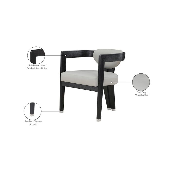 Meridian Furniture Carlyle Grey Vegan Leather Dining Chair