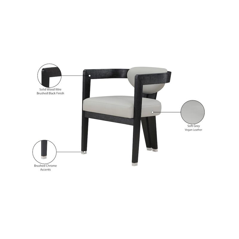 Meridian Furniture Carlyle Grey Vegan Leather Dining Chair