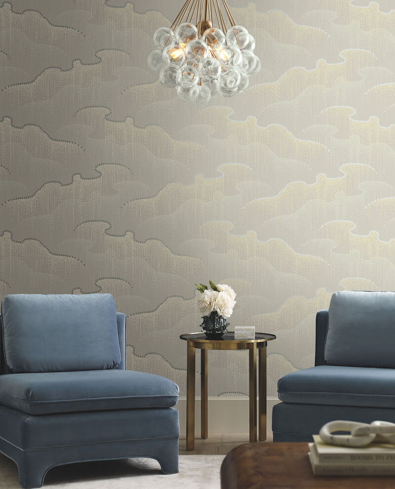Moonglight Pearls Light Taupe Wallpaper image number 2