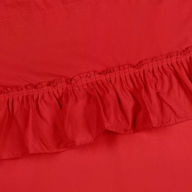 Ellis Stacey 1.5" Rod Pocket High Quality Fabric Solid Color Window Ruffled Swag 60"x38" Red image number 3