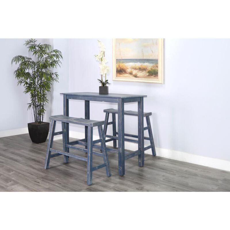 Sunny Designs Ocean Blue 30'H Bench, Wood Seat