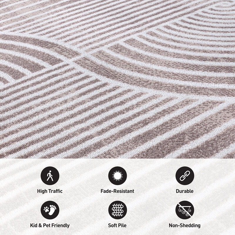 World Rug Gallery Contemporary Arch Knot Design Area Rug:  Geometric,  Low Pile,  Stain & Fade Resistant image number 4