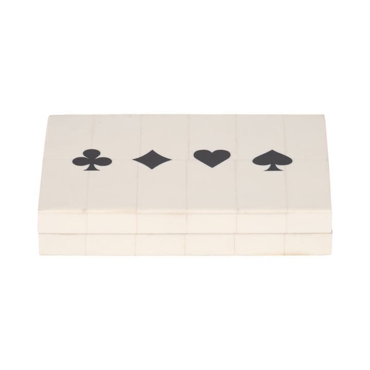 7" Cards & Dice Box, White/black