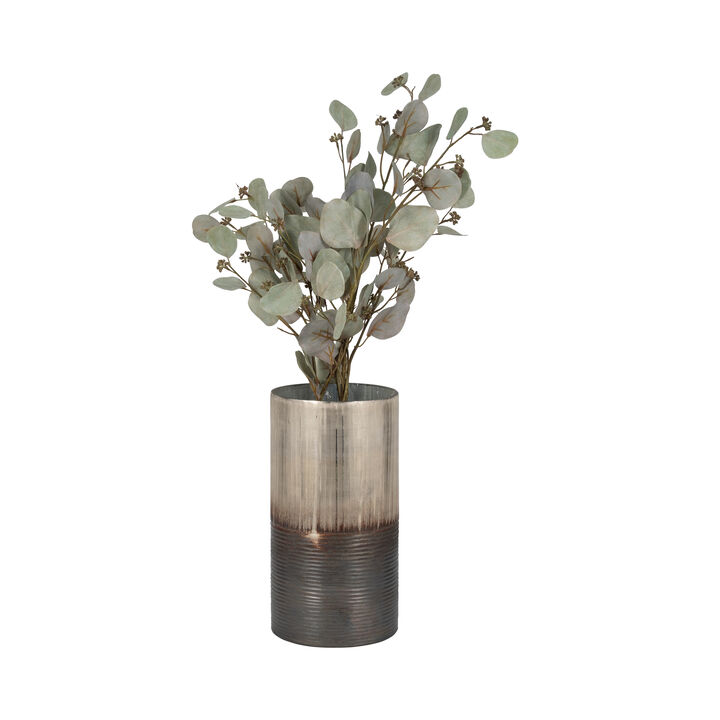 Glass 13" Metallic 2-Tone Vase