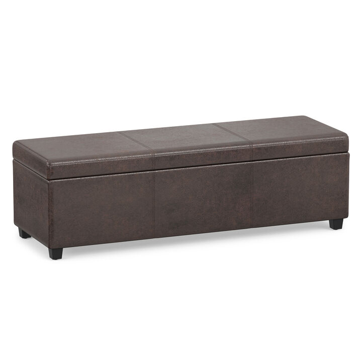 Simpli Home Avalon Extra Large Storage Ottoman Bench