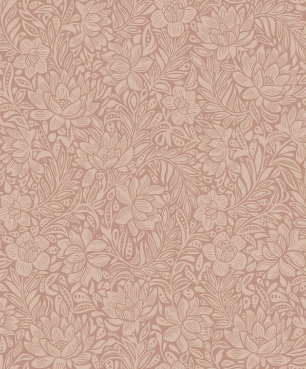 Zahara Coral Floral Wallpaper