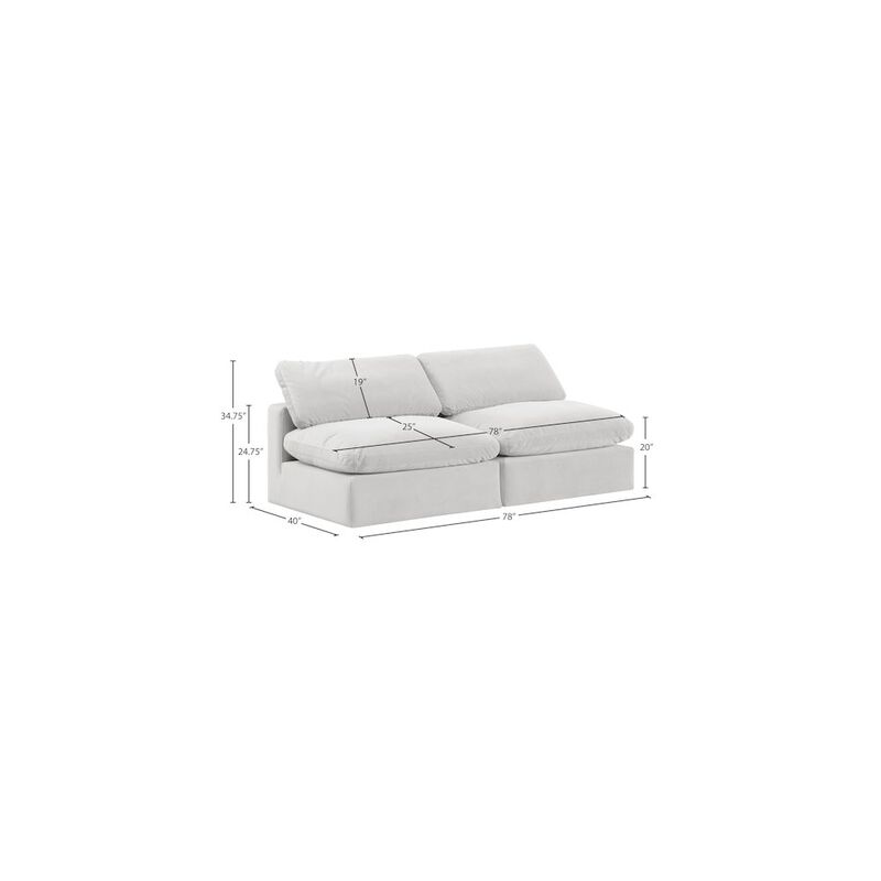 Meridian Furniture Comfy Cream Velvet Modular Sofa