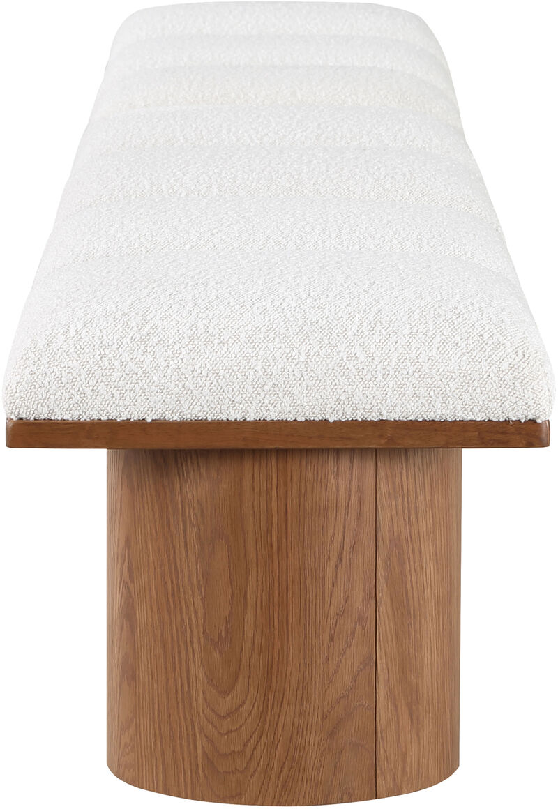 Meridian Furniture Pavilion Cream Boucle Fabric Bench