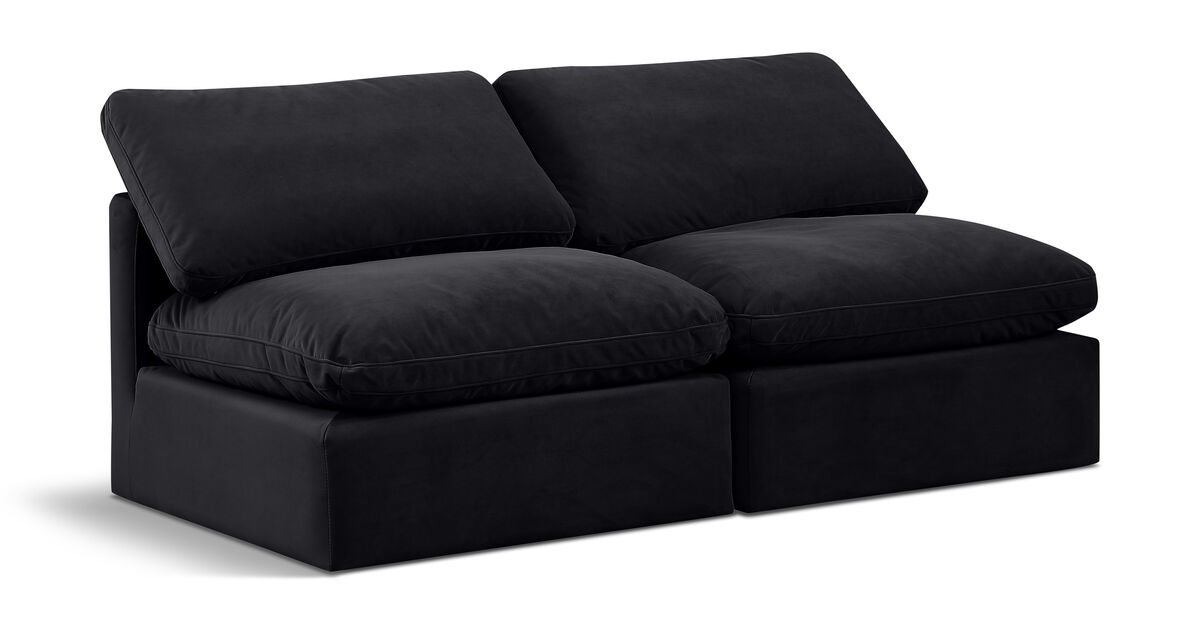 Meridian Furniture Indulge Black Velvet Modular Sofa