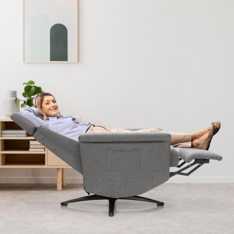 Hivvago Swivel Massage Recliner Single Sofa with Adjustable Headrest