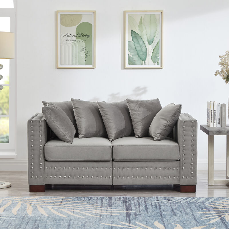 Modern Design Living Room Sofa Square armrest image number 1