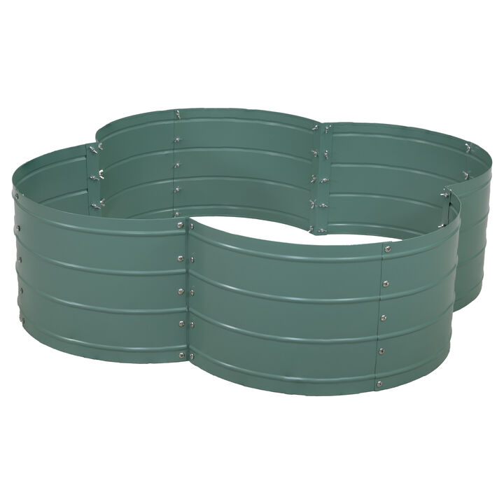 4-Leaf Clover-Shaped Galvanized Steel Raised Garden Bed