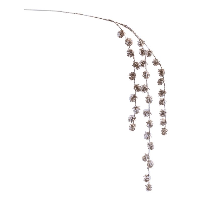 Set of 6 Snowy Hanging Pinecone Sprays for Holiday Wreaths, Trees, or Garlands