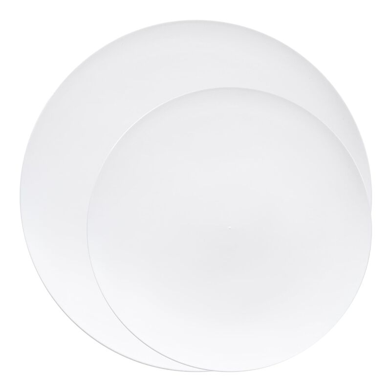 Solid White Organic Round Plastic Dinnerware Value Set (40 Sets) image number 0
