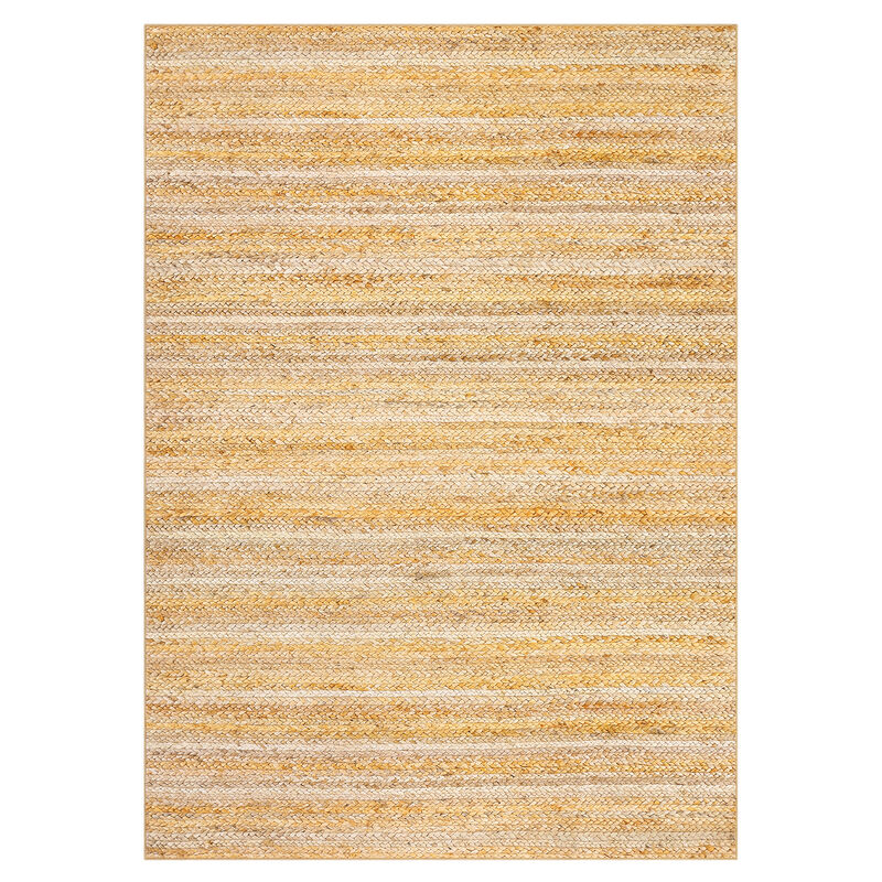 9X12 FT Large Washable Rug Netural Braided Rug Low Pile Rug Modern Rug StainResisitant Carpet image number 0