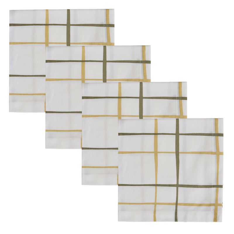 Split P Phoenix Plaid Gold Napkin Set of 4 image number 0