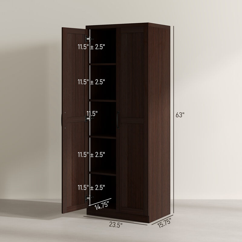 Hivvago Pantry Cabinet with 5-Tier and Adjustable Shelving image number 2