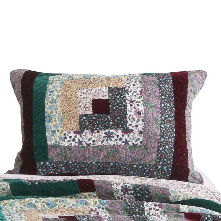 Greenland Home Fashion Pine Grove Floral Print Perfect Pillow Sham - Standard 20x26", Multi