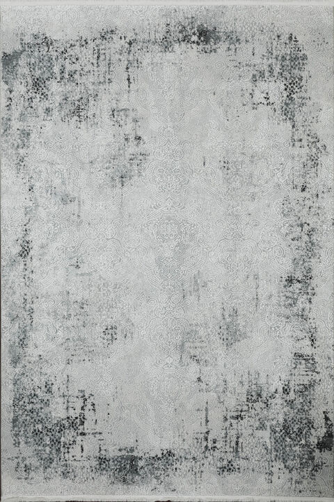 HomeRoots Abstract Distressed Area Rug With Fringe