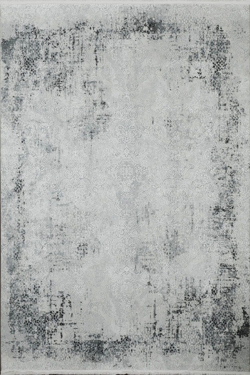 HomeRoots Abstract Distressed Area Rug With Fringe image number 0