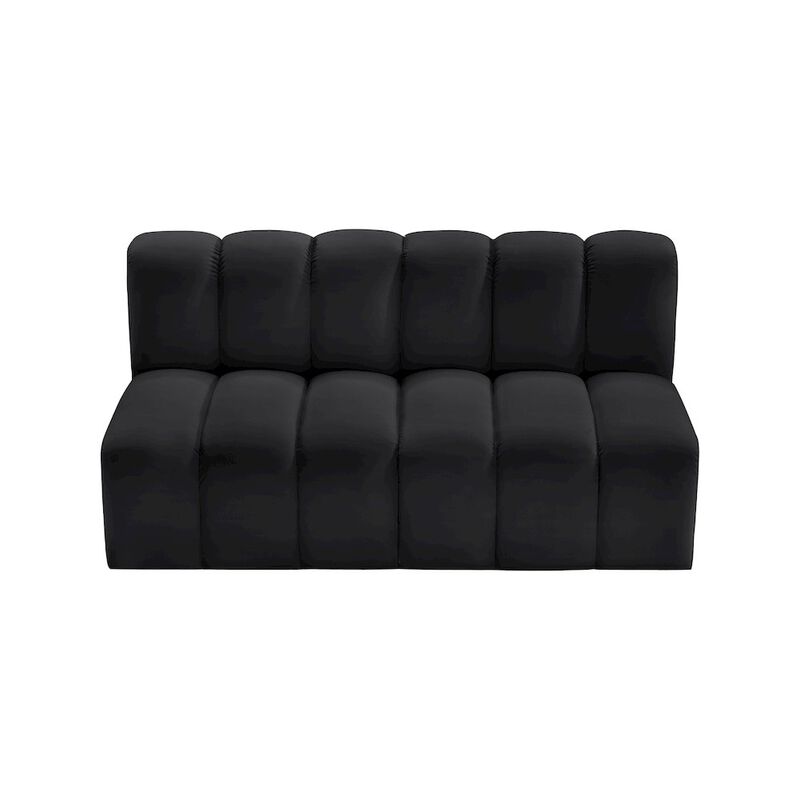 Meridian Furniture Arc Black Vegan Leather Modular Sofa