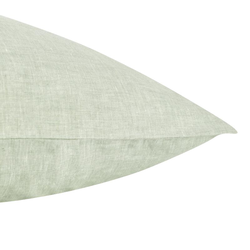 Savi Lumbar King Pillow Sham, Sage Linen, Cotton, Cashmere, 20x36 - Benzara