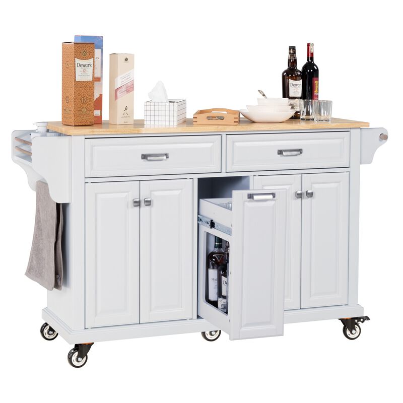 Streamdale Cambridge Natural Wood Top Kitchen Island with Storage image number 8