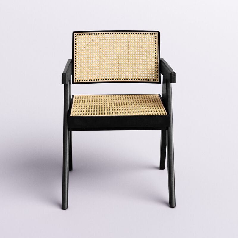 Eveleth Rattan Dining Chair with Solid Wood Frame image number 0