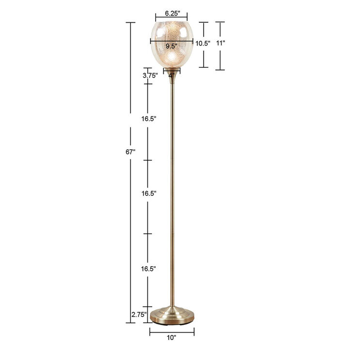 Bellow Uplight Floor Lamp with Mercury Glass Shade