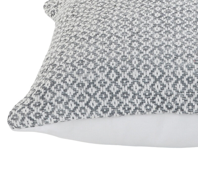 HomeRoots Set of Two Gray and White Geometric Cotton Throw Pillow image number 5