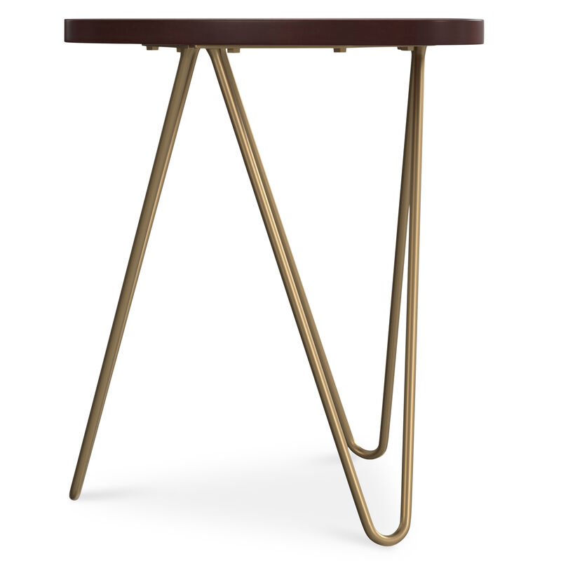 Patrice Modern 18 inch Wide Metal and Wood Accent Side Table in Dark Brown
