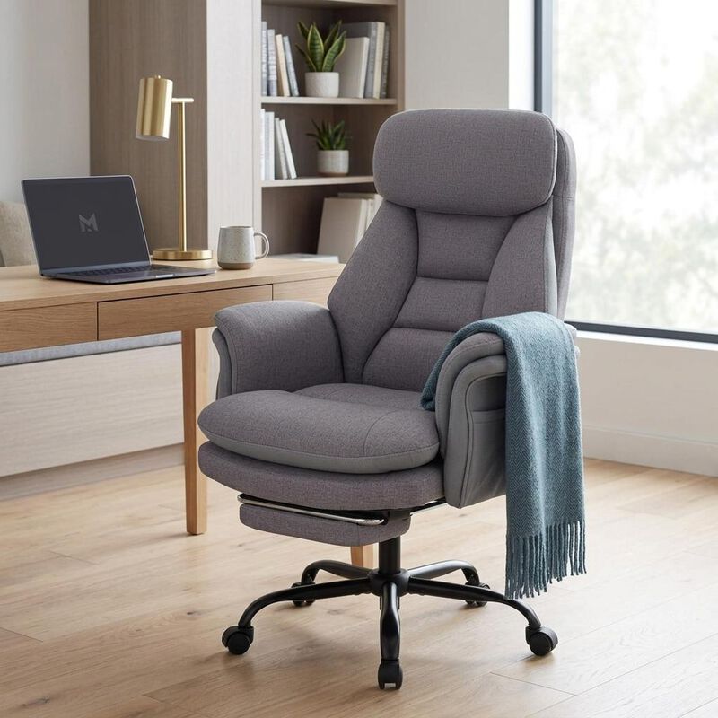 Big and Tall Executive Office Chair 400 lbs Faux Leather Ergonomic Design image number 1
