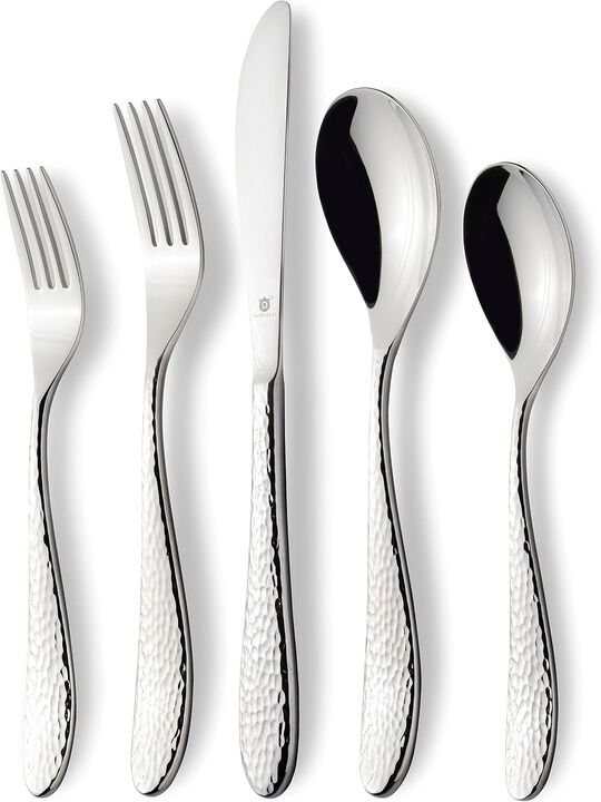 Danialli Marettimo Hammered Silverware Set, Durable 18/10 Stainless Steel Flatware Set, Dishwasher Safe, Built to Last