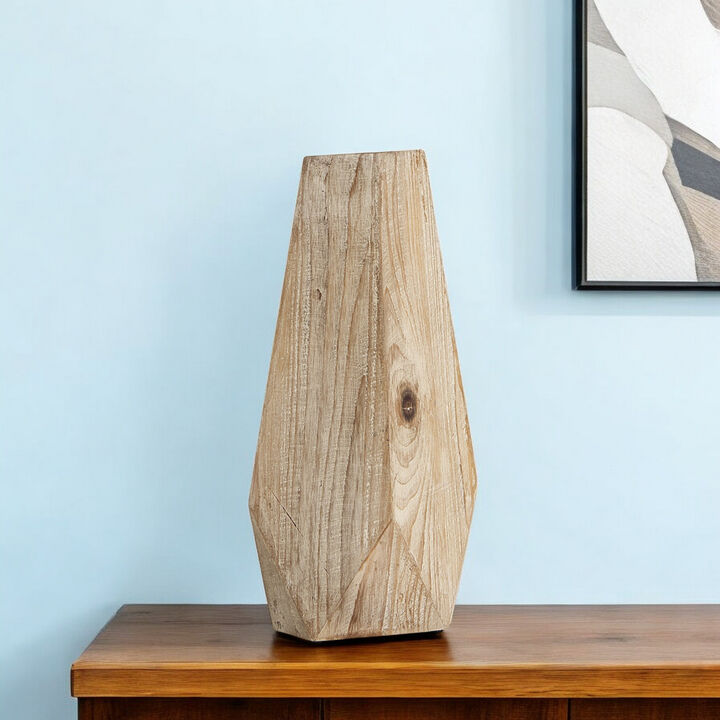Modern Stain Geometric Wooden Vase for Dining Table or Coffee Table