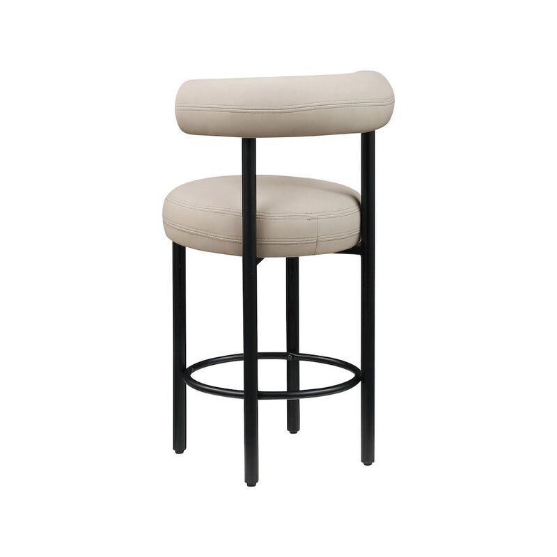 Meridian Furniture Bordeaux Vegan Leather Counter Stool, Set of 2