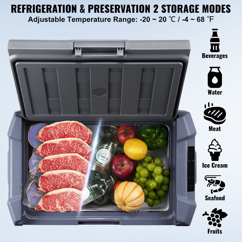 VEVOR Portable Car Refrigerator Freezer Compressor 50 L Dual Zone for Home Car image number 2