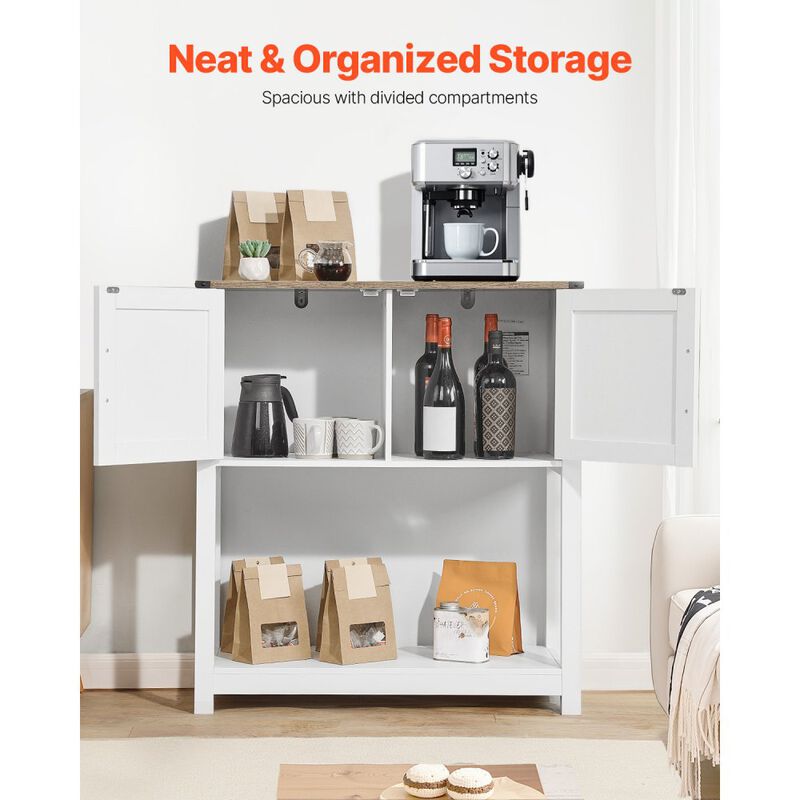 Rustic Farmhouse Buffet Sideboard with Storage Cabinets for Kitchen, Dining Room & Hallway