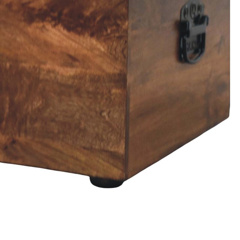 Aritsan Furniture Solid Wood Roasted Almond Storage Trunk Bench, Brown image number 6