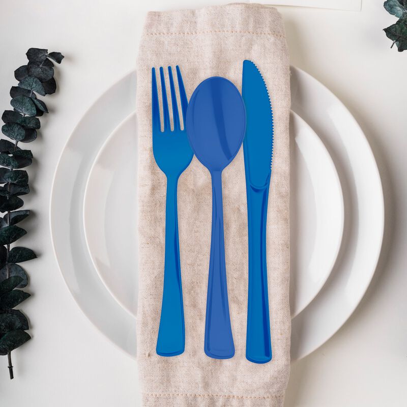 Blue Plastic Party Cutlery Set (144 Sets) image number 6