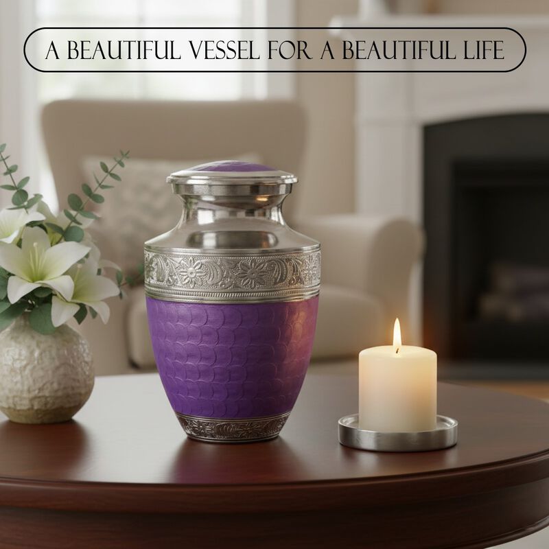 Engraved Memorial Urn with Textured image number 1